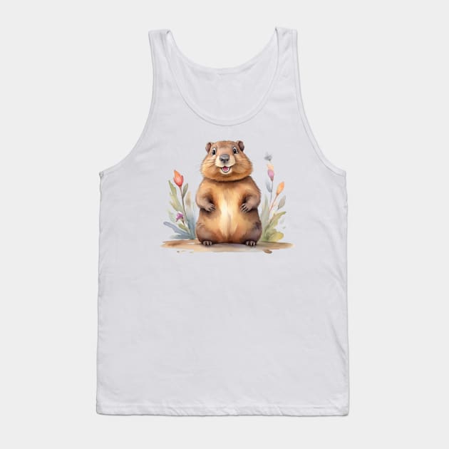 Happy Groundhog Day Tank Top by Ljuko